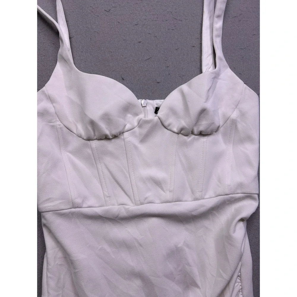 Zara Mini Dress Textured White M Womens